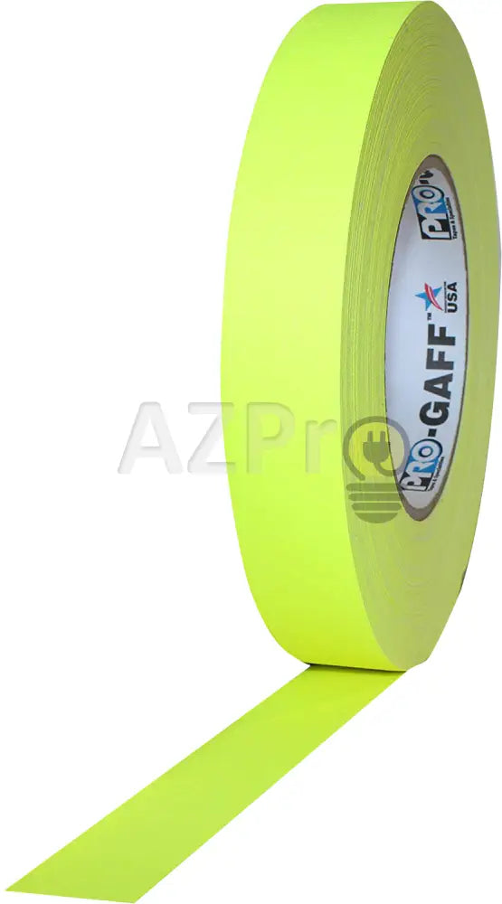 Cinta Gaffer Tape Fluorescente 1 Pulgada (24 Milimetros Mm) X 46 Metros Mt Amarillo Protapes Progaff