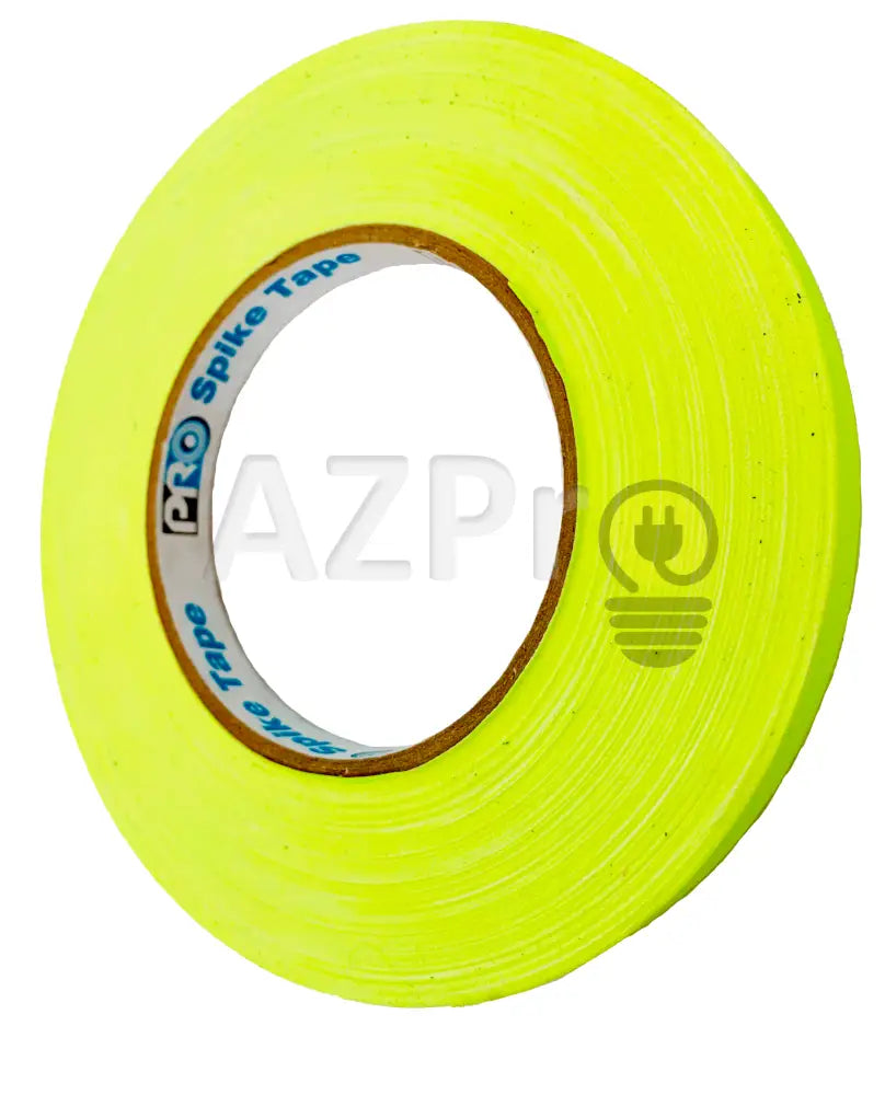 Cinta Gaffer Tape Fluorescente Spike 1/2 Pulgada (12 Milimetros Mm) X 41 Metros Mt Amarillo Protapes