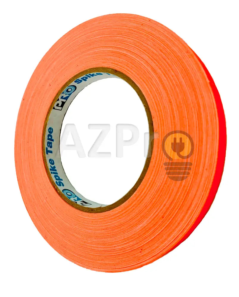 Cinta Gaffer Tape Fluorescente Spike 1/2 Pulgada (12 Milimetros Mm) X 41 Metros Mt Naranja Protapes
