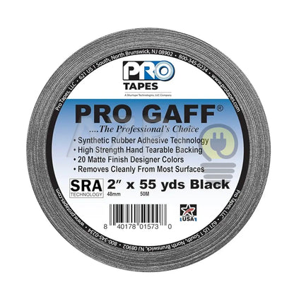 Cinta Gaffer Tape Mate 2 Pulgadas (48 Milimetros Mm) X 55 Metros Mt Negro GAFF2BK Protapes Progaff Electrónica > Audio