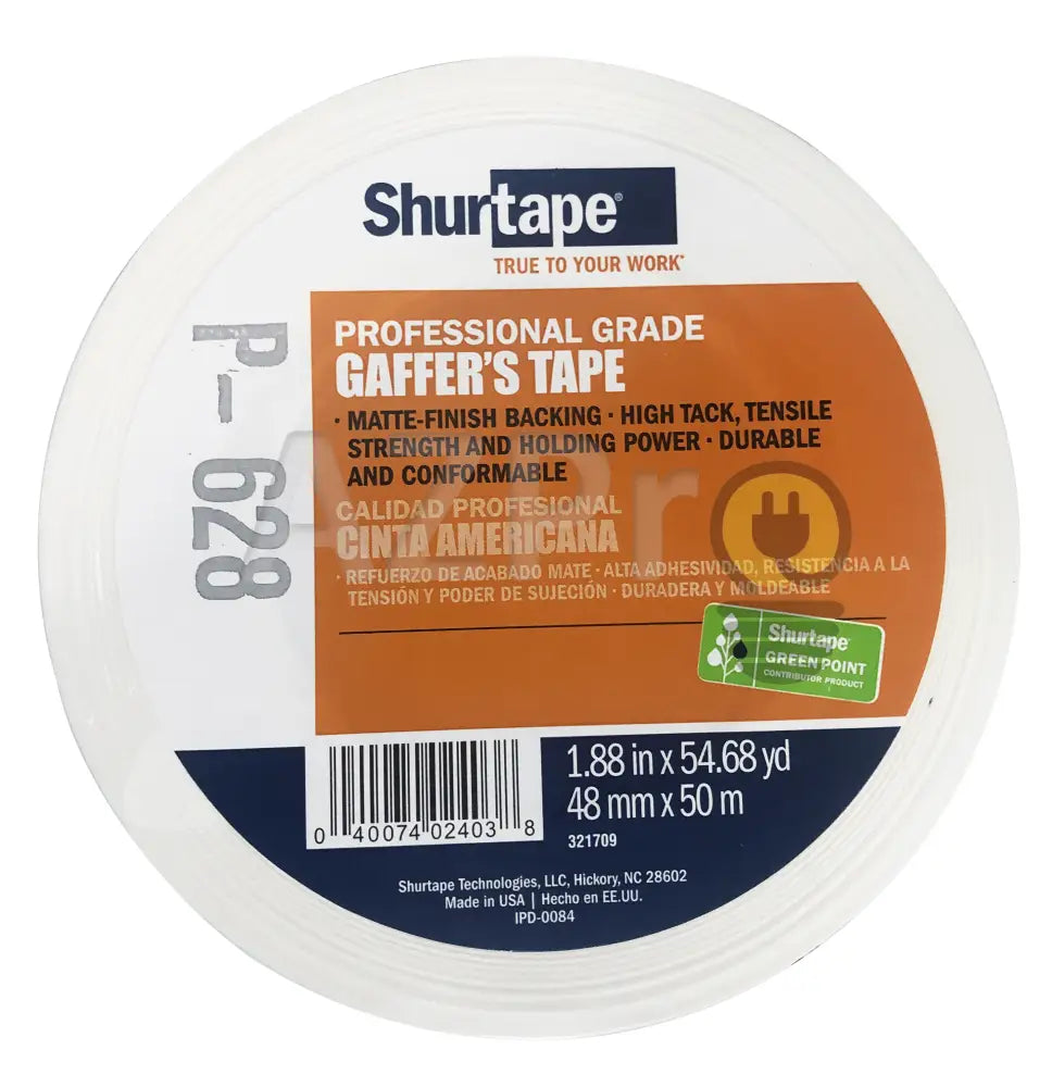 Cinta Gaffer Tape Mate 2 Pulgadas (48 Milimetros Mm) X 55 Metros Mt Blanco Shurtape Electrónica >
