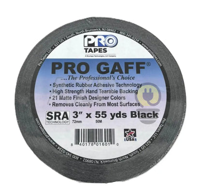 Cinta Gaffer Tape Mate 3 Pulgadas (72 Milimetros Mm) X 50 Metros Mt Negro GAFF3BK Protapes Progaff - Electrónica >