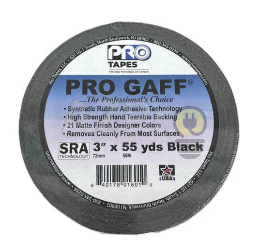 Cinta Gaffer Tape Mate 3 Pulgadas (72 Milimetros Mm) X 50 Metros Mt Negro GAFF3BK Protapes Progaff - Electrónica >
