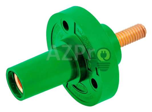 Conector Camlock Mini Tornillo Hembra 150 Amperes Amp Hbl15Frs Verde Hubbell Electrónica > Audio