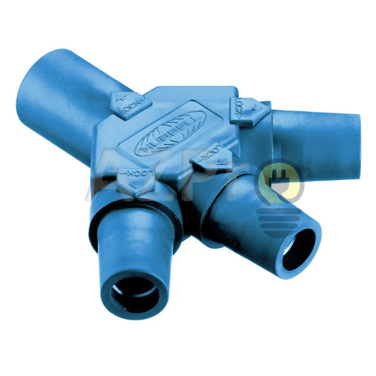 Conector Camlock Tri Tap Linea 400A 1M 3H Azul HBLM3FBL Hubbell Electrónica > Audio > Equipos para escenario