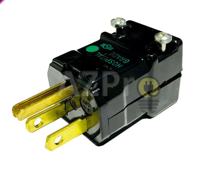 Conector Clavija Macho Hospital 15A 125V 5-15P Negro Hbl8115Vbk Hubbell Electrónica > Audio Equipos