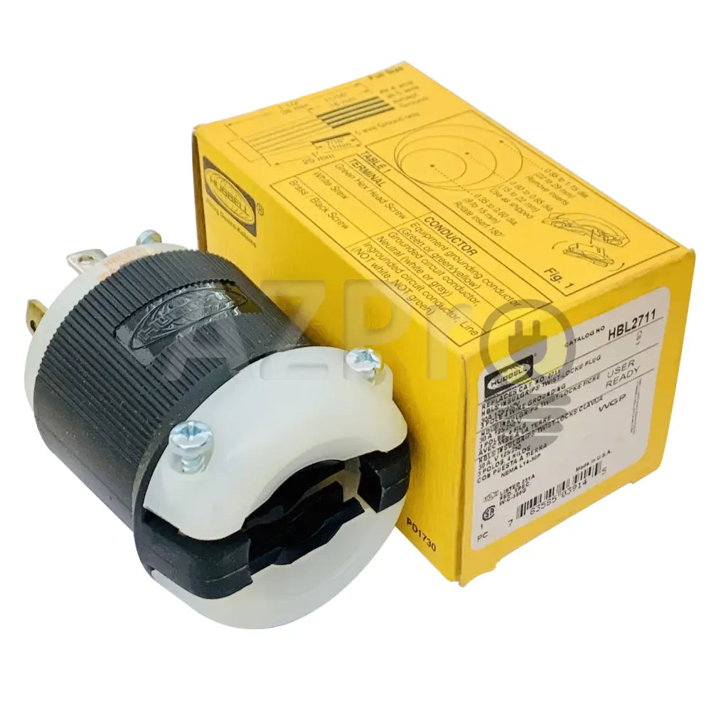 Conector Clavija Twist Lock 30A 125/250V Hbl2711 L14-30P Hubbell Electrónica > Audio Equipos Para