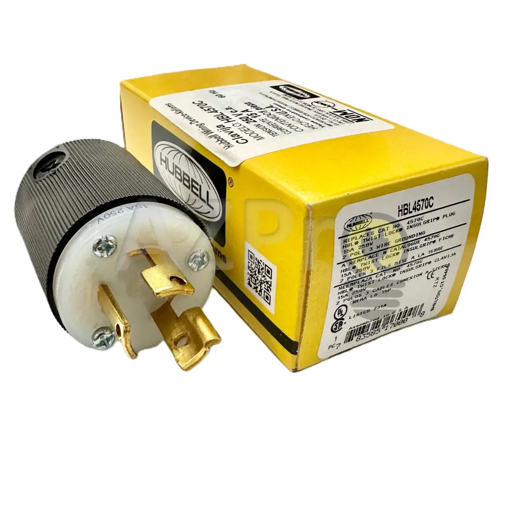 Conector Clavija Twist Lock 15a 250v L6-15P HBL4570C Hubbell - Electrónica > Audio > Equipos para escenario