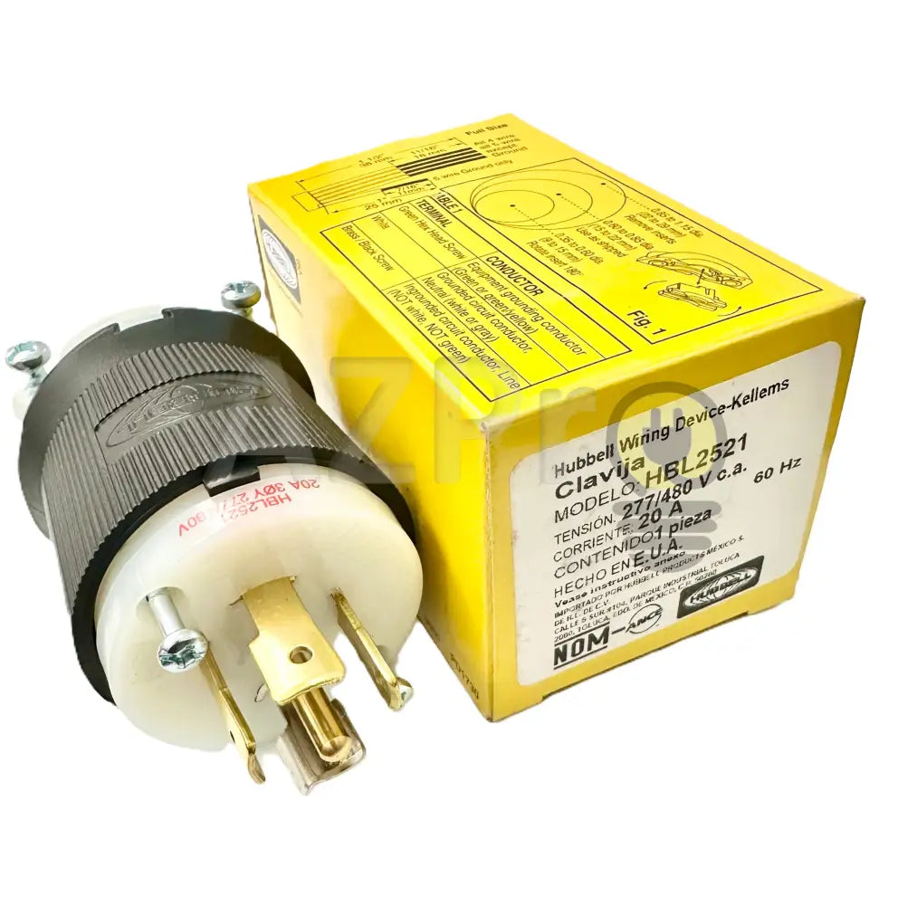 Conector Clavija Twist Lock Macho 20a 277-480v L22-20R HBL2521 Hubbell - Electrónica > Audio > Equipos para escenario