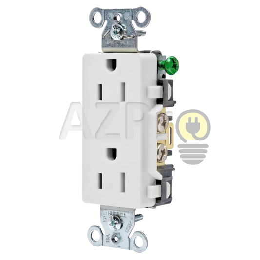 Conector Receptaculo Contacto Duplex 15A 125V 5-15R Dr15Whi Blanco Hubbell Electrónica > Audio