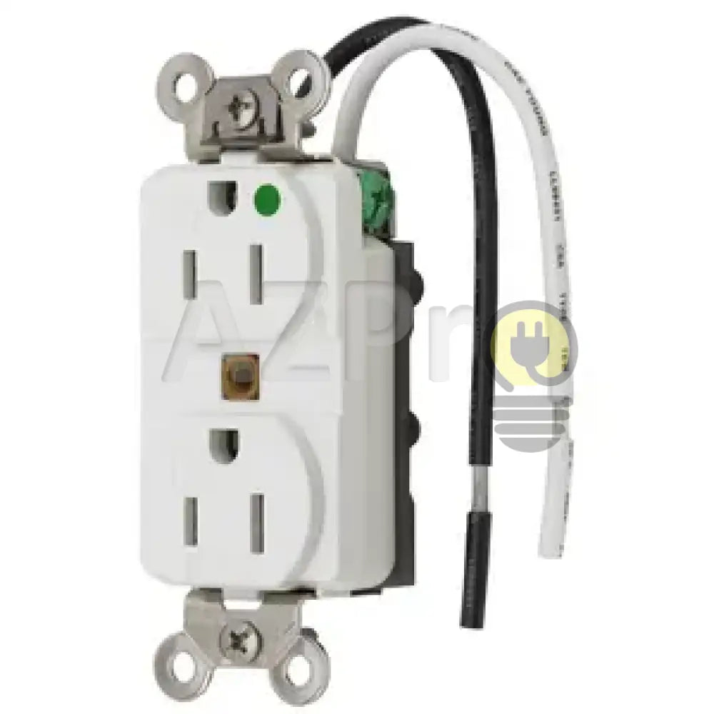 Conector Receptaculo Hospital 15A 125V 5-15R Blanco Tamper Resistant Hbl8200 Hubbell Electrónica >