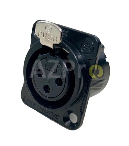 Conector Xlr 3 Pin Hembra Chasis Negro Oro Nc3Fp Seetronic Electrónica > Audio Equipos Para