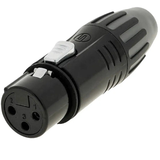 Conector Xlr 3 Pin Hembra Linea Negro Oro Nc3Fxx Seetronic Electrónica > Audio Equipos Para