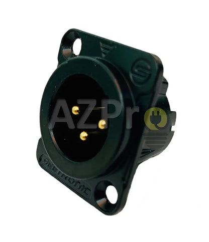 Conector Xlr 3 Pin Macho Chasis Negro Oro Nc3Mp Seetronic Electrónica > Audio Equipos Para Escenario