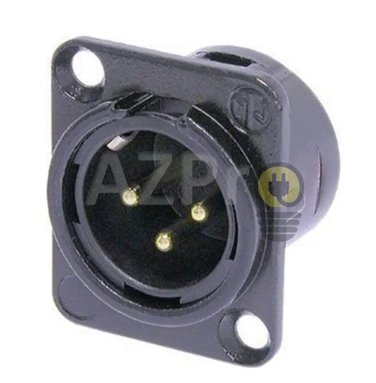 Conector Xlr 3 Pin Macho Chasis Negro Plata NC3MD-L-BAG Neutrik Electrónica > Audio > Equipos para escenario
