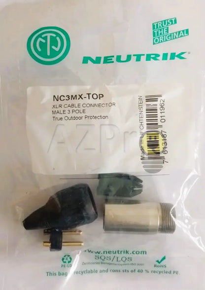 Conector Xlr 3 Pin Macho Linea Cable Ip65 Ncmfx-Top Neutrik Electrónica > Audio Equipos Para