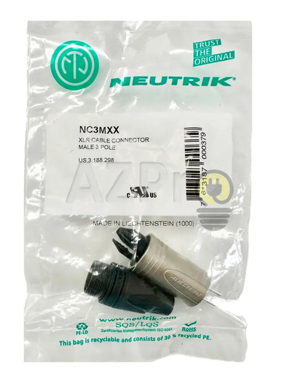 Conector Xlr 3 Pin Macho Linea Nickel Plata NC3MXX Neutrik - Electrónica > Audio > Equipos para escenario