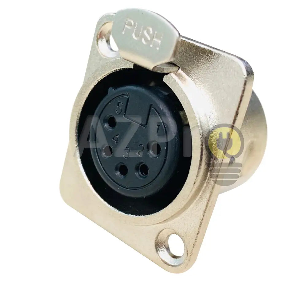 Conector Xlr 5 Pin Hembra Chasis Cuerpo Nickel Contactos Plata Nc5Fp Gen Electrónica > Audio Equipos