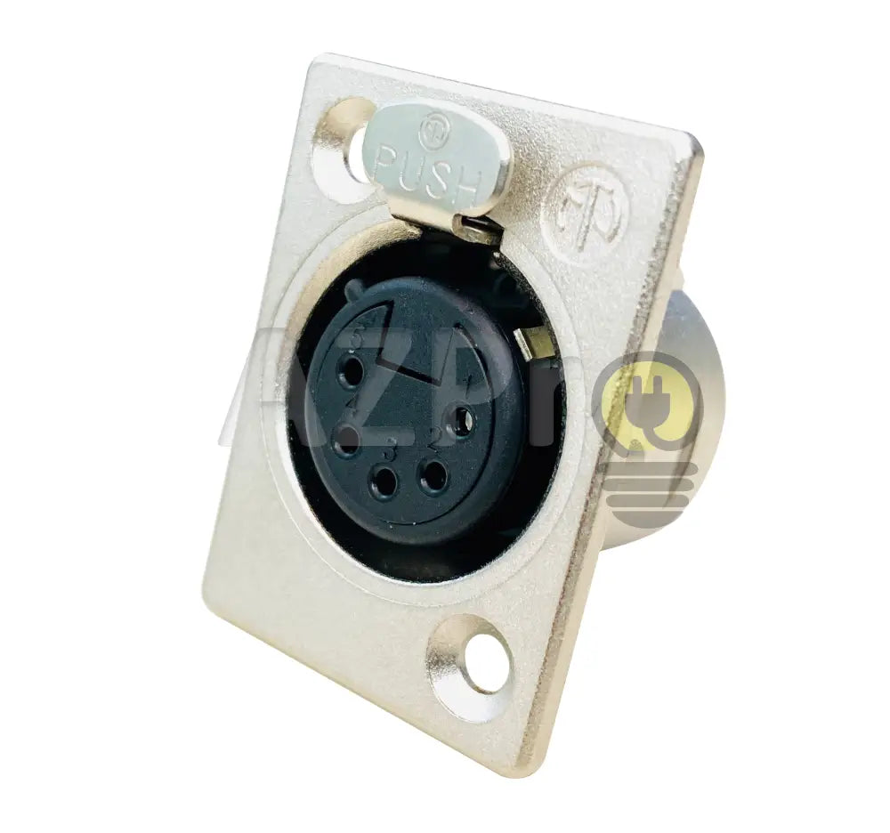 Conector Xlr 5 Pin Hembra Chasis Cuerpo Nickel Contactos Plata Nc5Fp Neutrik Electrónica > Audio