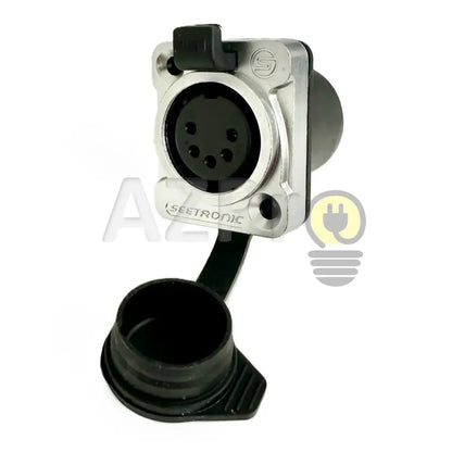 Conector Xlr 5 Pin Hembra Chasis IP65 Intemperie NC5FDX-TOP K5F2C-W Seetronic Electrónica > Audio > Equipos para