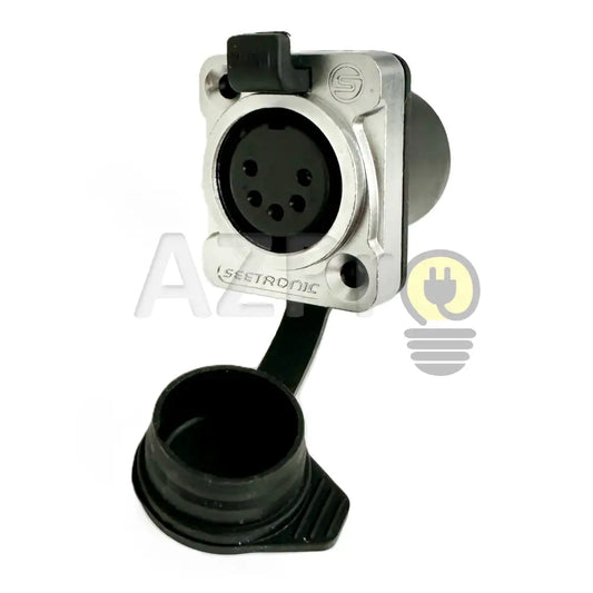 Conector Xlr 5 Pin Hembra Chasis IP65 Intemperie NC5FDX-TOP K5F2C-W Seetronic Electrónica > Audio > Equipos para