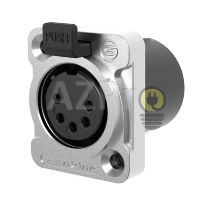 Conector Xlr 5 Pin Hembra Chasis IP65 Intemperie NC5FDX-TOP K5F2C-W Seetronic Electrónica > Audio > Equipos para