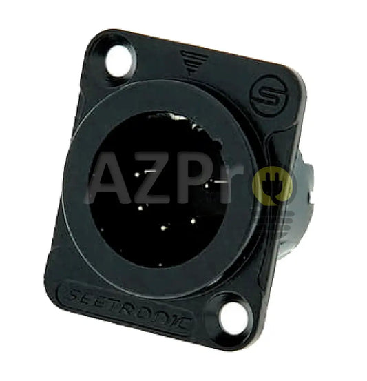Conector Xlr 5 Pin Macho Chasis Negro Oro Nc5Mp Seetronic Electrónica > Audio Equipos Para Escenario