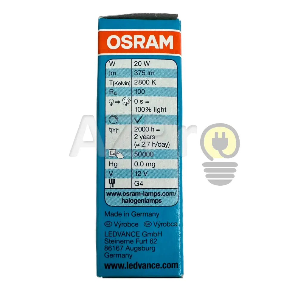 Foco 06300 Lampara Halogena 64425 20w 12v G4 Halostar 85541 Osram - Casa y jardín > Iluminación > Focos y reflectores