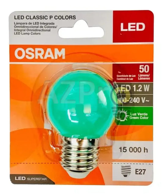 Foco Led Bulb 1.2W 120V E27 Classic P Decorativo Verde Osram Casa Y Jardín > Iluminación Bombillas