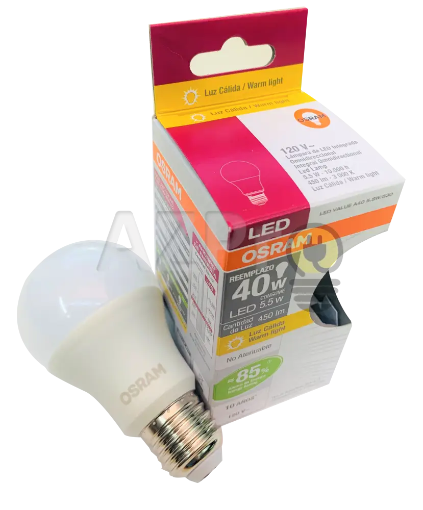 Foco Led Bulb 5.5W 120V Base E27 Blanco Calido 85931 Osram Casa Y Jardín > Iluminación Bombillas Con