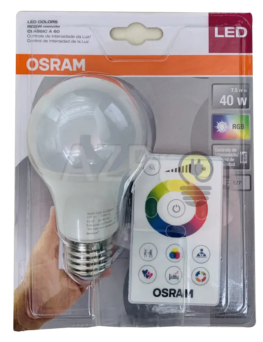 Foco Led Bulb 7.5W 120V E27 Rgb Y Control 86277 86281 Osram Casa Jardín > Iluminación Bombillas Con