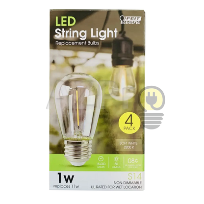 Foco Led Bulb Filamento 1W 120V E27 Vintage 4 Piezas Feit Casa Y Jardín > Iluminación Bombillas Con