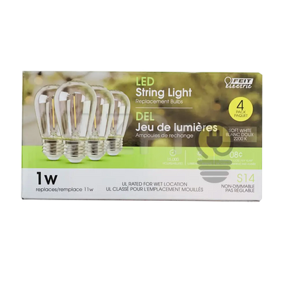 Foco Led Bulb Filamento 1W 120V E27 Vintage 4 Piezas Feit Casa Y Jardín > Iluminación Bombillas Con