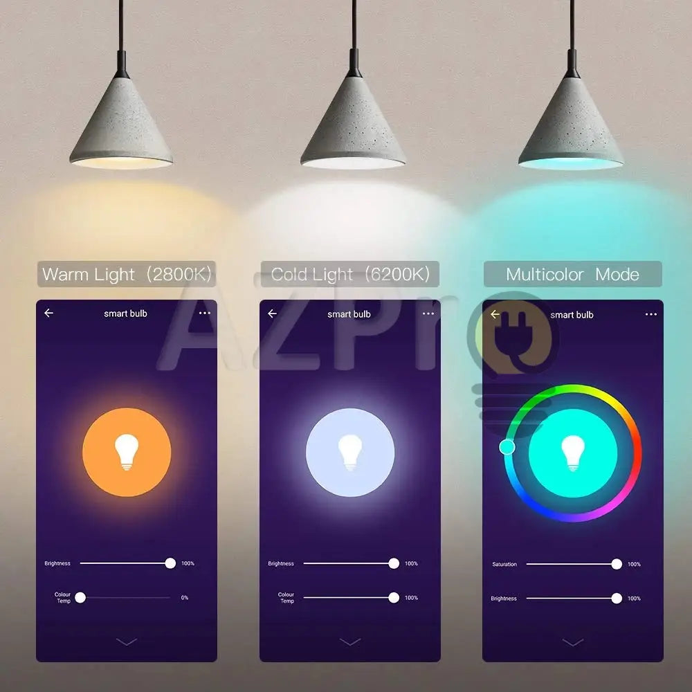 Foco Led Bulbo Inteligente 9W 120V Smart Bulb Rgb Wifi Azpro Casa Y Jardín > Iluminación Bombillas