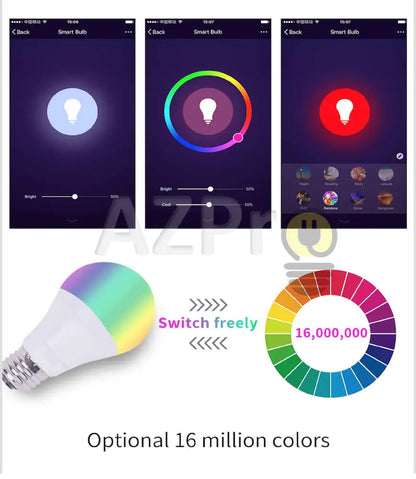 Foco Led Bulbo Inteligente 9W 120V Smart Bulb Rgb Wifi Azpro Casa Y Jardín > Iluminación Bombillas