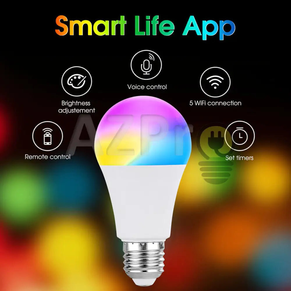 Foco Led Bulbo Inteligente 9W 120V Smart Bulb Rgb Wifi Azpro Casa Y Jardín > Iluminación Bombillas