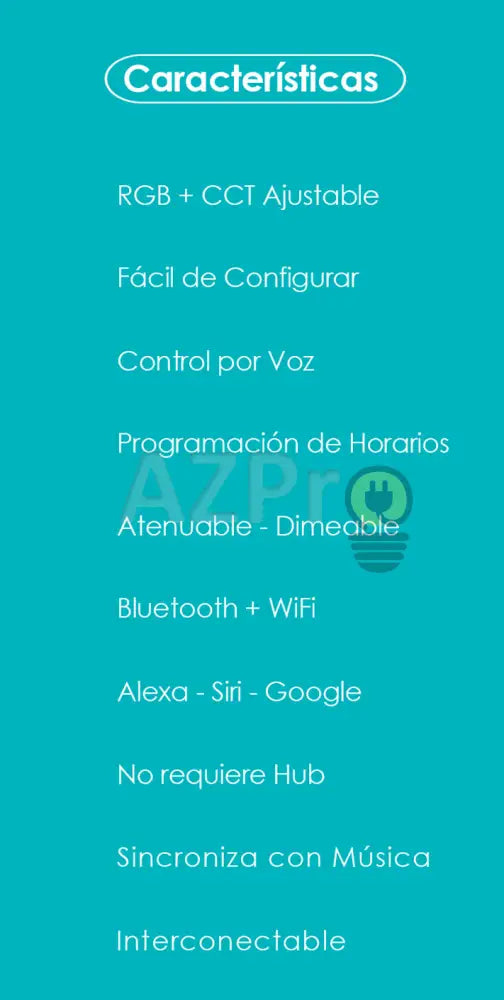 Foco Led Bulbo Inteligente 9W 120V Smart Bulb Rgb Wifi Azpro Casa Y Jardín > Iluminación Bombillas