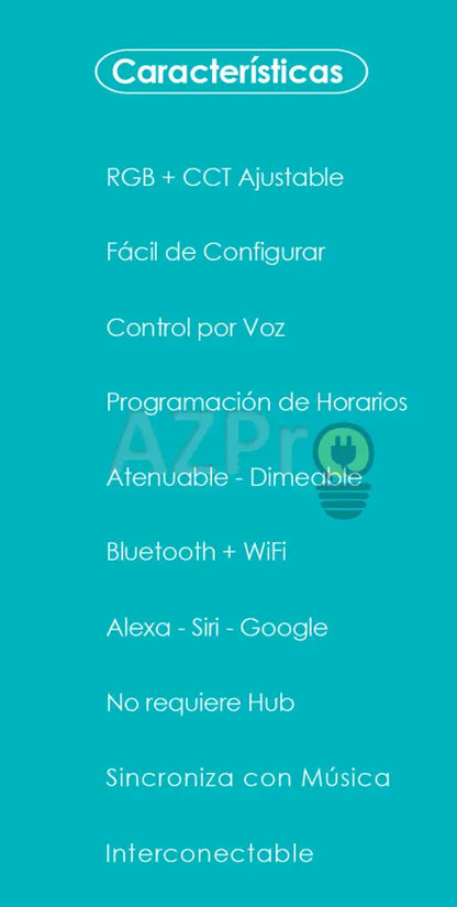 Foco Led Bulbo Inteligente 9W 120V Smart Bulb Rgb Wifi Azpro Casa Y Jardín > Iluminación Bombillas