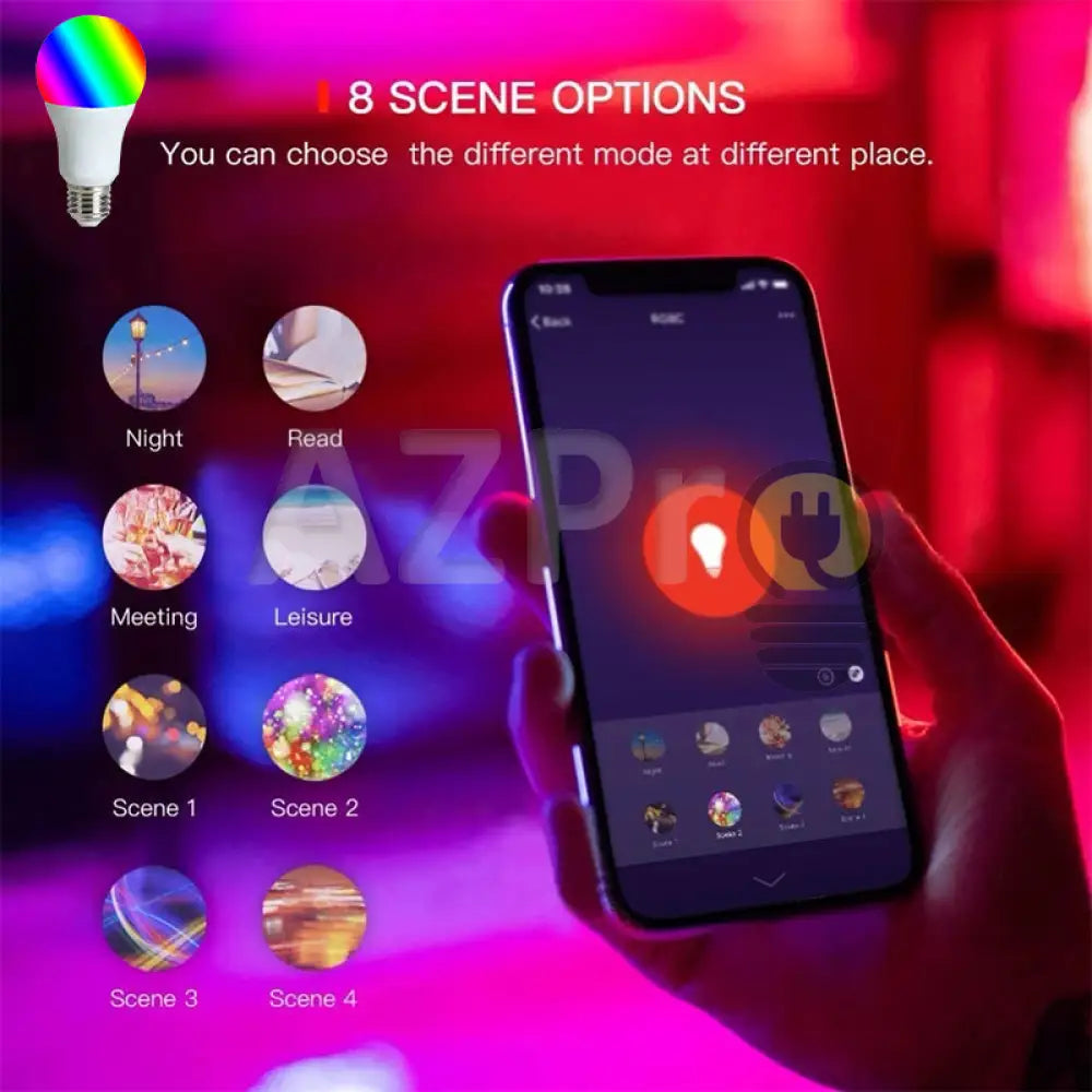 Foco Led Bulbo Inteligente 9W 120V Smart Bulb Rgb Wifi Azpro Casa Y Jardín > Iluminación Bombillas