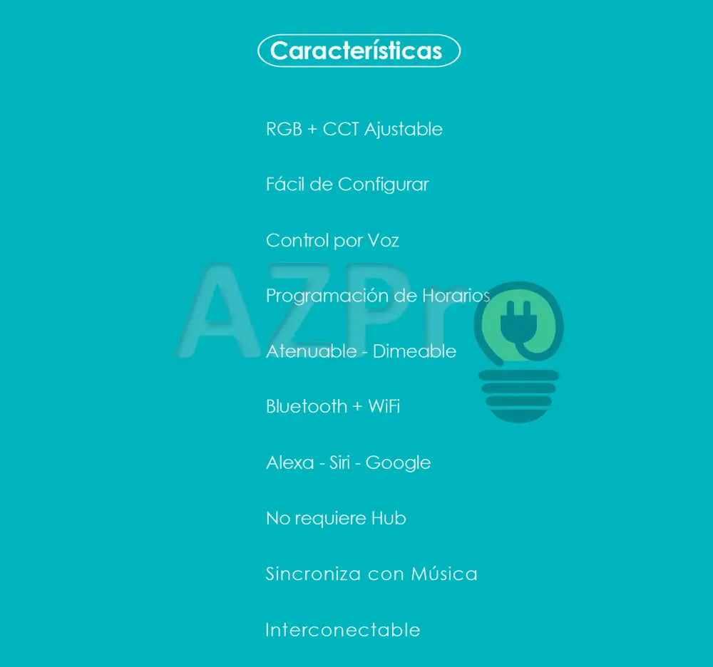 Foco Led Bulbo Inteligente 9W 120V Smart Bulb Rgb Wifi Azpro Casa Y Jardín > Iluminación Bombillas