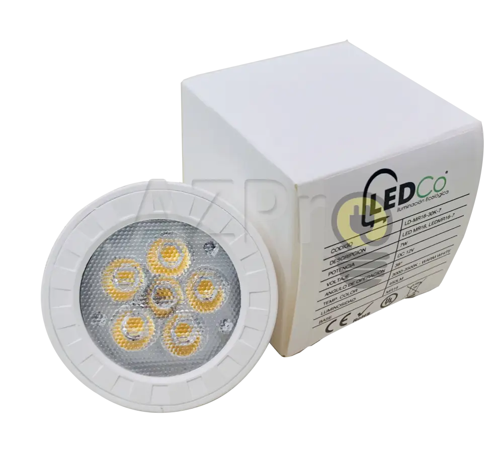 Foco Led Mr16 7W 12V Gu5.3 Blanco Calido 38 Grados Ld-Mr16 Ledco Casa Y Jardín > Iluminación