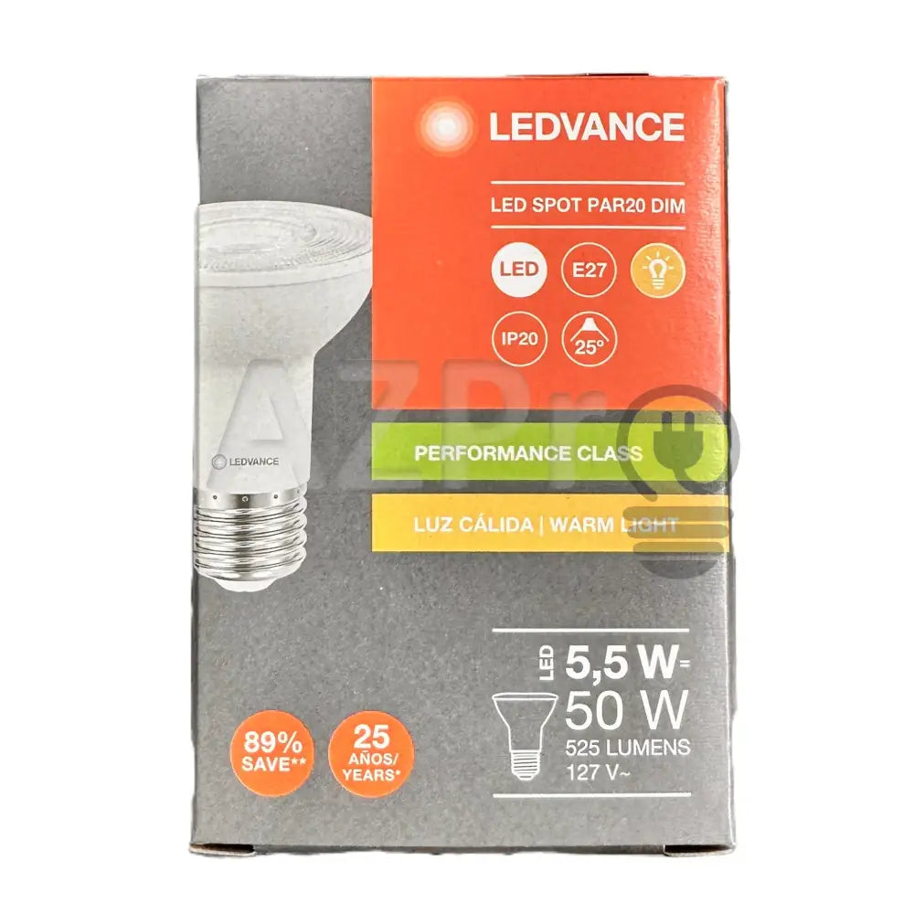 Foco Led Par 20 5.5W 120V E27 25° Blanco Calido 2 700K Dimeable Ledvance Osram Casa Y Jardín >