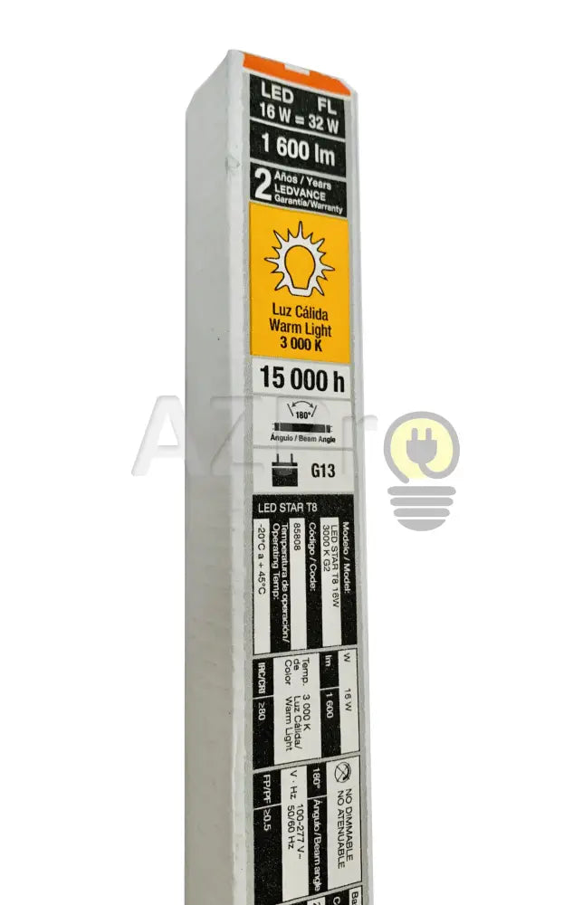 Foco Led Tubo T8 120Cm 16W 127-277V 170 Grados Cristal 88408 3000K Osram Casa Y Jardín > Iluminación