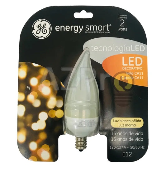Foco Led Vela 2W 120V Base E12 Blanco Calido 2900K Ge Casa Y Jardín > Iluminación Bombillas Con