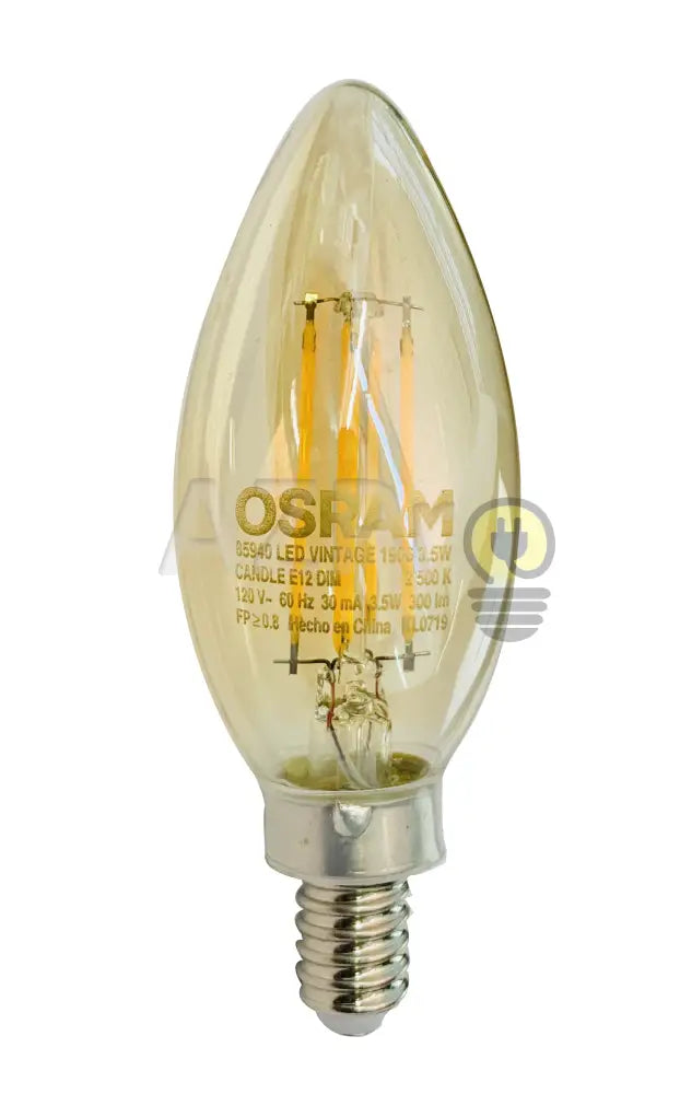 Foco Led Vela Filamento Vintage 3.5W 120V Dimeable E12 Osram Casa Y Jardín > Iluminación Bombillas