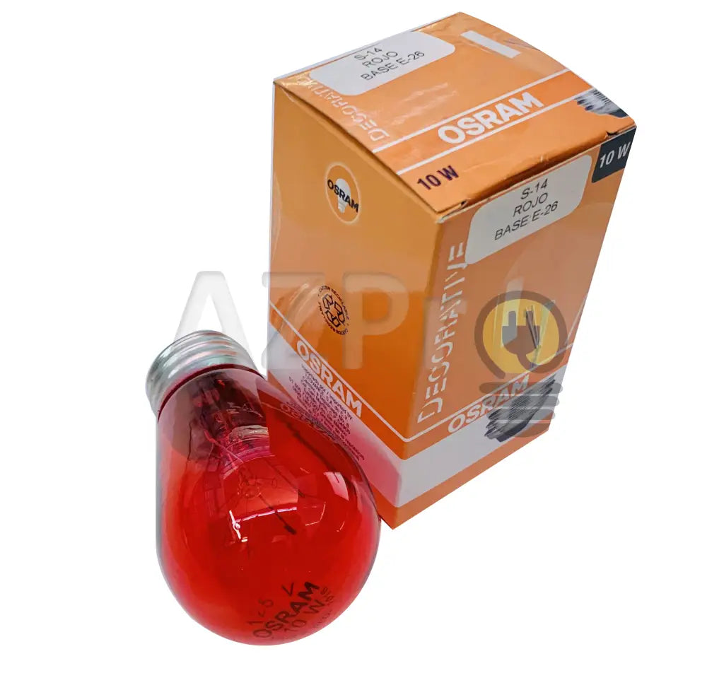 Foco S14 Lampara Incandescente 10W 125V E27 Roja 81602 Osram Casa Y Jardín > Iluminación Focos