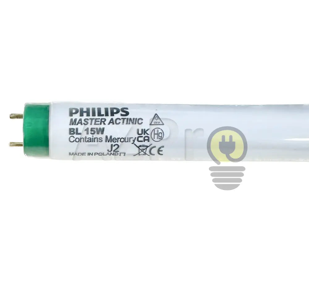 Foco T8 Lampara Fluorescente F15T8Bl 15W G13 Uv Luz Negra Tl - D 15/10 Actinic Secura Philips Casa
