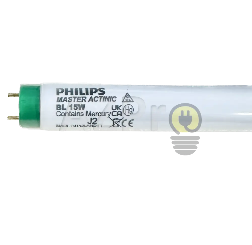 Foco T8 Lampara Fluorescente F15T8Bl 15W G13 Uv Luz Negra Tl - D 15/10 Actinic Secura Philips Casa