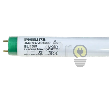 Foco T8 Lampara Fluorescente F15T8Bl 15W G13 Uv Luz Negra Tl - D 15/10 Actinic Secura Philips Casa