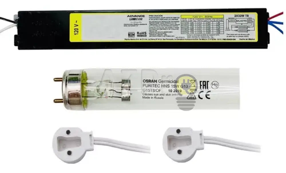 Kit Tubo Germicida 15W + Balastra Bases Listo Para Operar Osram Economía E Industria > Productos